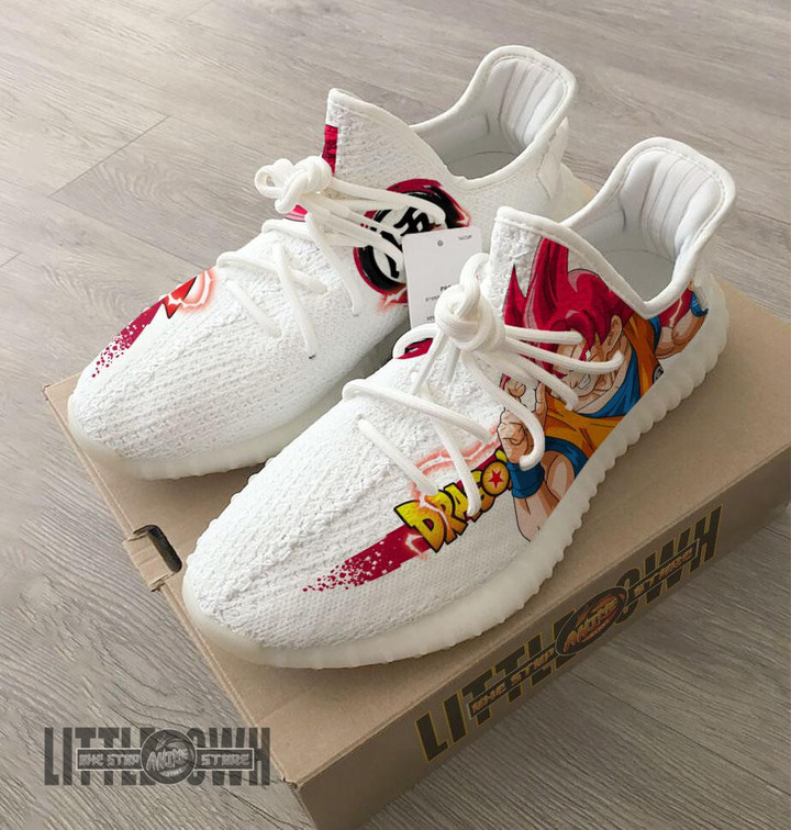 Son Goku Super Saiyan God Shoes Custom Dragon Ball Anime YZ Boost Sneakers - LittleOwh - 4