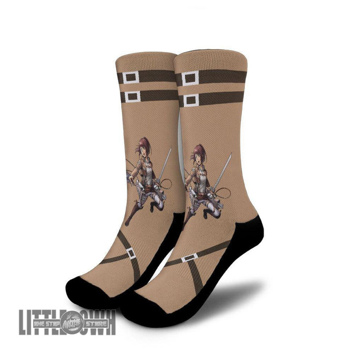 Sasha Braus Socks Custom Uniform Attack On Titan Anime Socks - LittleOwh - 1