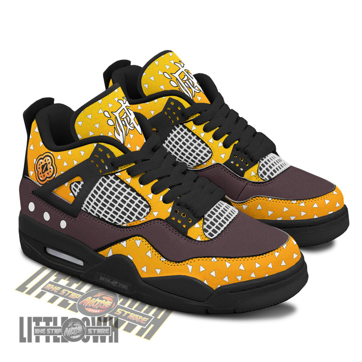 Zenitsu Agatsuma J4 Sneakers - Personalized Demon Slayer custom anime shoes